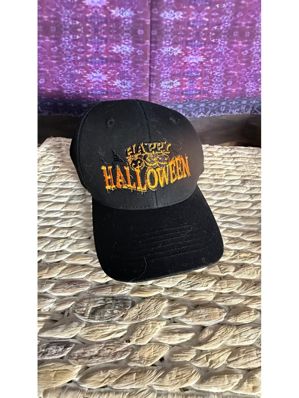 Happy Halloween with Pumpkin Faces Adult Baseball Cap Adjustable Washable